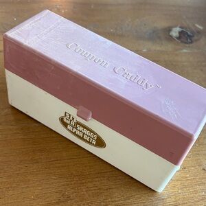 Pink and White Coupon Caddy from Skaggs Alpha Beta